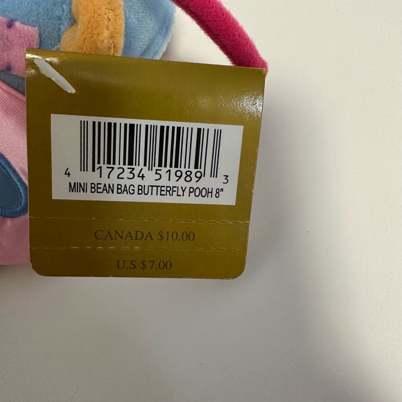 Walt Disney Easter 2000 WINNIE THE POOH AS BUTTERFLY Bean Bag STUFFED ANIMAL NEW - Picture 7 of 16